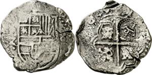 1649. Felipe IV. Potosí. Z. 8 reales. ... 