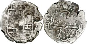 Felipe IV. Potosí. . 4 reales. Contramarca ... 