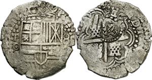 Felipe IV. Potosí. . 8 reales. Contramarca ... 
