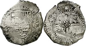 Felipe IV. Potosí. . 8 reales. Contramarca ... 