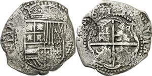 1651. Felipe IV. Potosí. E. 8 reales. ... 
