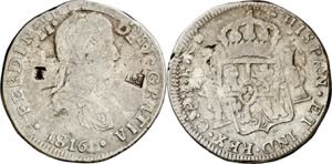 1816. Fernando VII. Chihuahua. RP. 8 reales. ... 