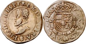 s/d. Felipe II. Amberes. 1 liard. (Vti. 538) ... 