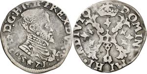 1571. Felipe II. Maestricht. 1/10 escudo ... 