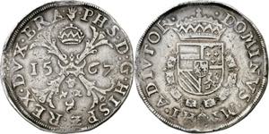 1567. Felipe II. Amberes. 1 escudo borgoña. ... 
