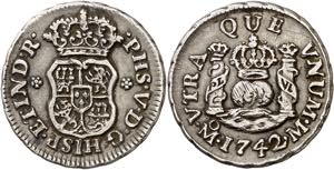 1742. Felipe V. México. M. 1/2 real. (AC. ... 