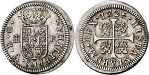 1726. Felipe V. Segovia. F. 1/2 real. (AC. ... 