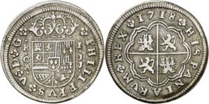 1718. Felipe V. Cuenca. JJ. 1 real. (AC. ... 
