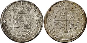 1727. Felipe V. Cuenca. JJ. 1 real. (AC. ... 