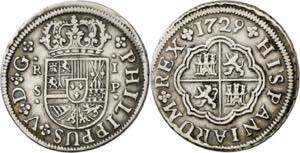 1729. Felipe V. Sevilla. P. 1 real. (AC. ... 