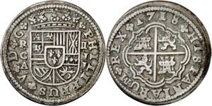 1718. Felipe V. Cuenca. JJ. 2 reales. (AC. ... 