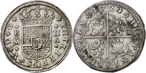 1724. Felipe V. Madrid. A. 2 reales. (AC. ... 
