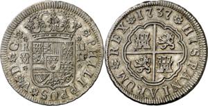 1737. Felipe V. Madrid. JF. 2 reales. (AC. ... 