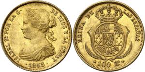 1858. Isabel II. Madrid. 100 reales. (AC. ... 