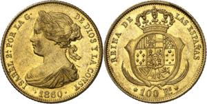 1860. Isabel II. Madrid. 100 reales. (AC. ... 
