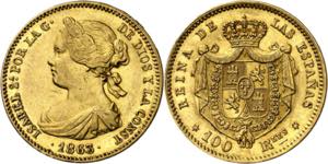 1863. Isabel II. Madrid. 100 reales. (AC. ... 