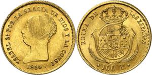 1854. Isabel II. Sevilla. 100 reales. (AC. ... 