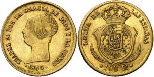 1855. Isabel II. Sevilla. 100 reales. (AC. ... 
