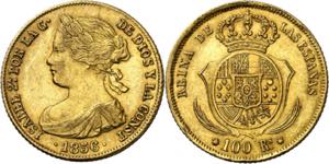 1856. Isabel II. Sevilla. 100 reales. (AC. ... 
