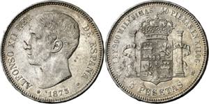 1875*1875. Alfonso XII. DEM. 5 pesetas. (AC. ... 