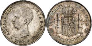 1889*1889. Alfonso XIII. MPM. 1 peseta. (AC. ... 
