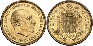 1953*1968. Franco. 2,50 pesetas. (AC. 87). ... 