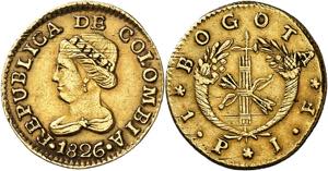 Colombia. 1826. Bogotá. JF. 1 peso. (Fr. ... 