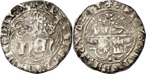 Enrique IV (1454-1474). Burgos. Medio real ... 