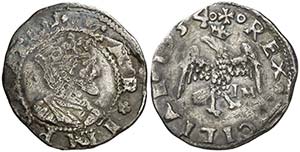 1554. Carlos I. Sicilia. 1 tari. (Cru.C.G. ... 