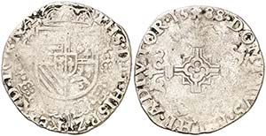 1588. Felipe II. Tournai. 1/20 de patagón. ... 