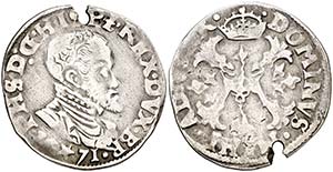 1571. Felipe II. Maestricht. 1/10 de escudo ... 