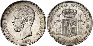 1871*1871. Amadeo I. SDM. 5 pesetas. (Cal. ... 