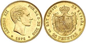 1876*1876. Alfonso XII. DEM. 25 pesetas. ... 