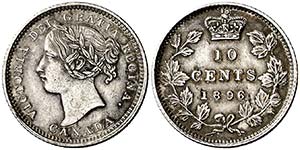 1896. Canadá. Victoria. 10 centavos. (Kr. ... 