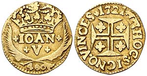 1721. Portugal. Juan V. 400 reis (cruzado). ... 