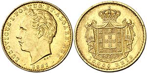1881. Portugal. Luis I. 10000 reis. (Fr. ... 