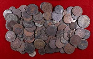 Lote de 154 monedas de bronce de diversos ... 