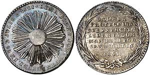 1851. Perú. 7 g. Ø 25 mm. Plata. 30 ... 