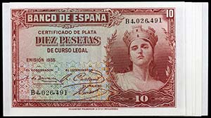 1935. 10 pesetas. (Ed. C15a) (Ed. 364a). ... 
