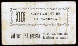Canonja, la. 1 peseta. (T. 744). Cartón. ... 
