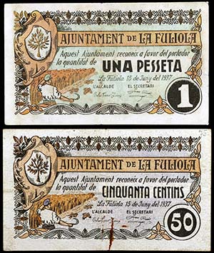 Fuliola, la. 50 céntimos y 1 peseta. (T. ... 