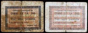 Gerri de la Sal. 1 peseta. (T. 1290 y ... 