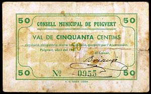 Puigverd de Lleida. 50 céntimos. (T. 2361). ... 