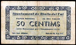 Riells del Fai. 50 céntimos. (T. 2446b). ... 