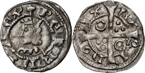 Pere III (1336-1387). Barcelona. Diner. ... 