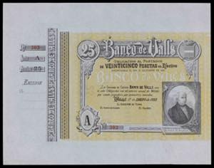 1922. Banco de Valls. 25 pesetas. 1 de ... 