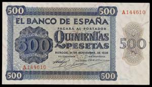1936. Burgos. 500 pesetas. (Ed. D23) (Ed. ... 