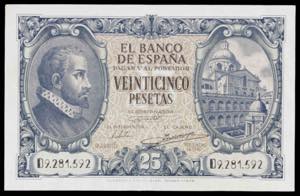 1940. 25 pesetas. (Ed. D37a) (Ed. 436a). 9 ... 