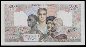 Francia. 1945. Banco de Francia. 5000 ... 