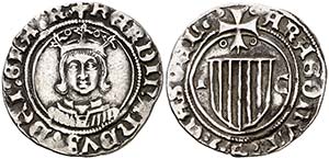 Ferran II (1479-1516). Aragón. Medio real. ... 